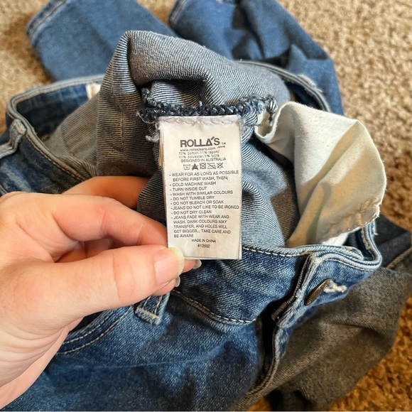 Rollas West Coast Super Skinny High Rise Jeans Stretch Blue Denim Medium Wash 28 - Picture 8 of 10